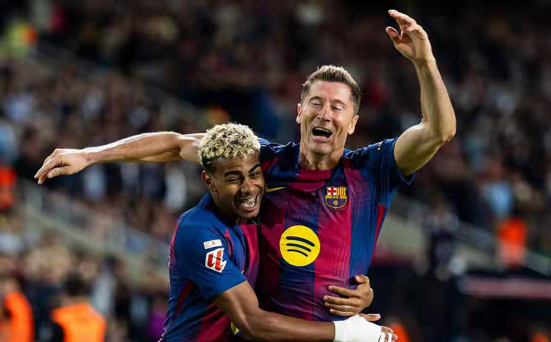 巴萨2-1力克皇家社会，莱万里程碑破门助球队领跑西甲